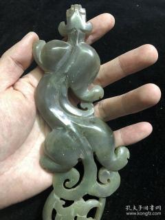 古玉老玉精品收藏 和田玉,圆雕透空螭龙